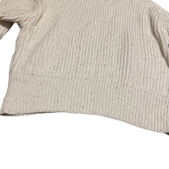 Bassike Pullover Crew Neck Sweater Thick Ribbed Woven Cream Linen Size 3 Large - Picture 9 of 12